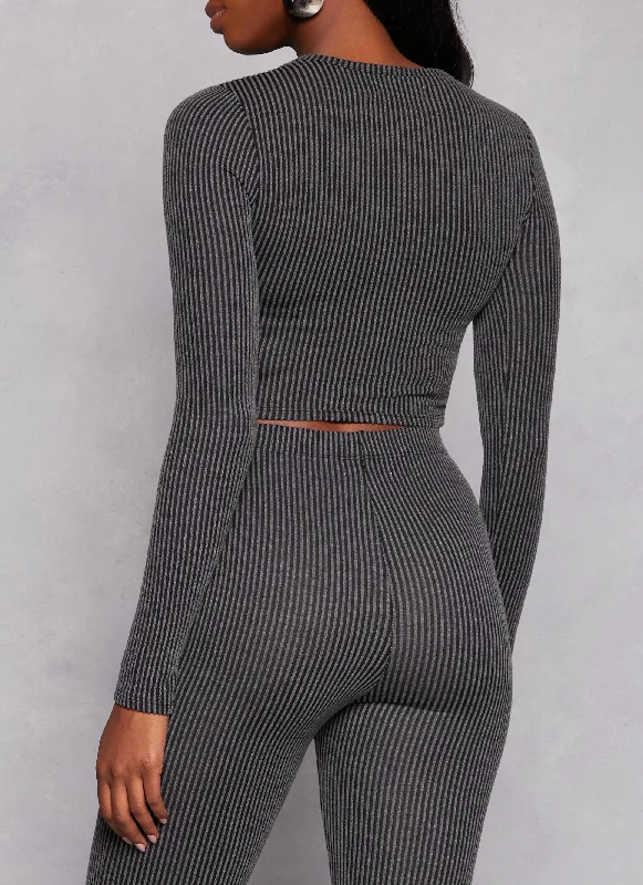 Almost Famous Ribbed Knit Long Sleeve Top