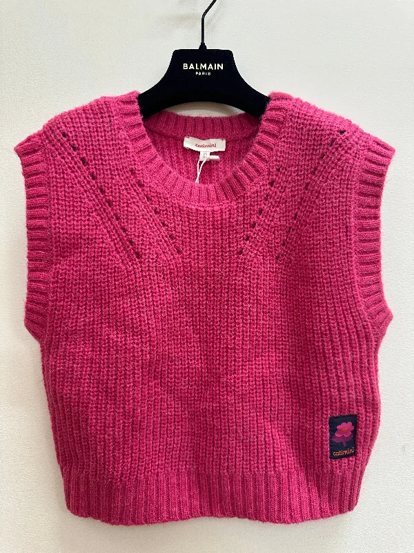 Catimini Girl‘s Sleeveless Pullover Sweater - Pink Shocking