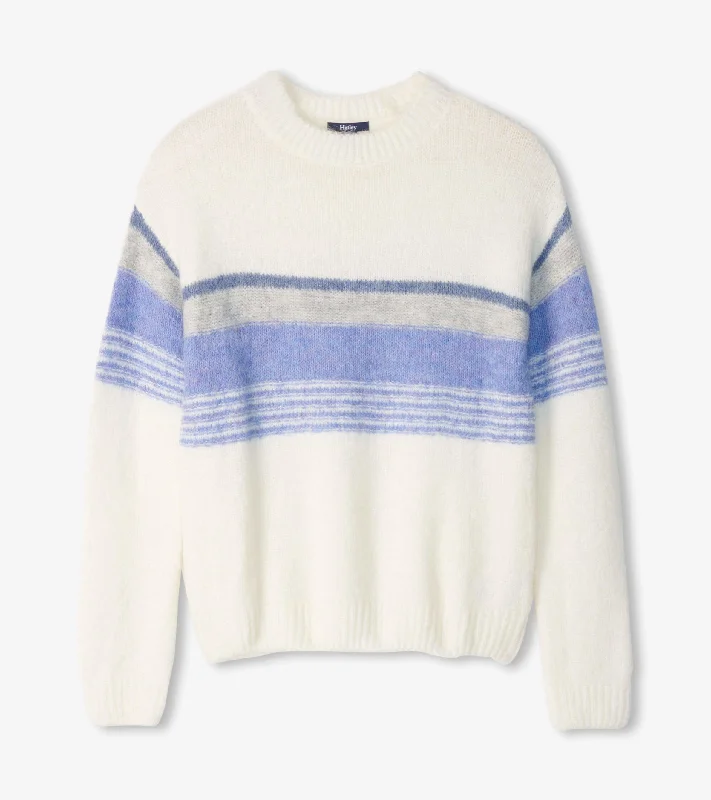 Crew Neck Pullover - Blue Sunset Stripes