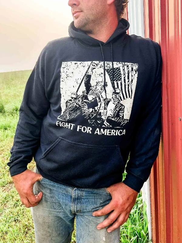 ‘Fight For America’ Black Hoodie - Trump ‘24