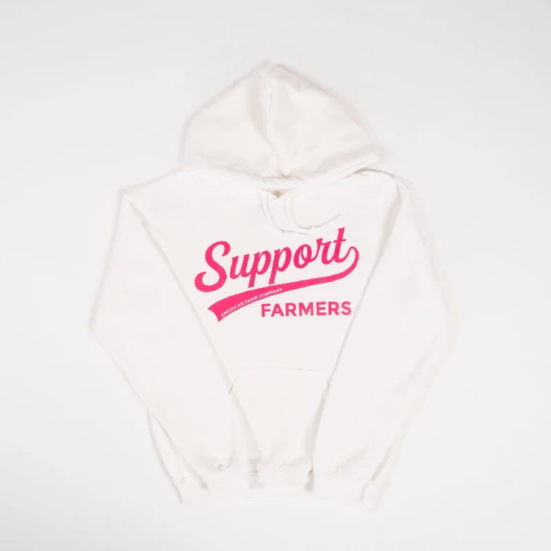 Neon 'Support Farmers Banner' White Hoodie