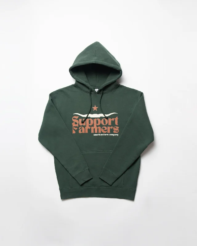 Western Skull 'Support Farmers' Green Hoodie