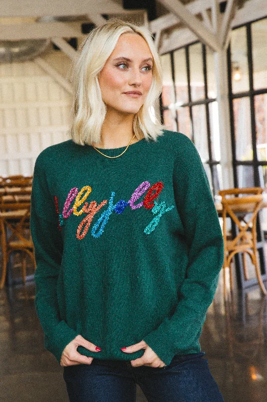 Holly Jolly Pullover Sweater, Green