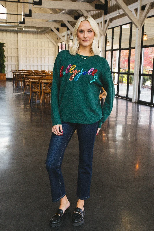 Holly Jolly Pullover Sweater, Green