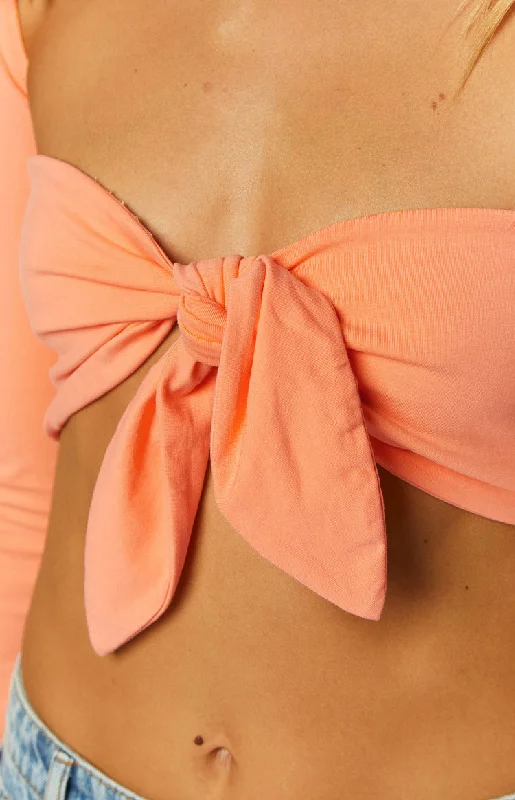 Houston Orange Strapless Crop Top And Bolero