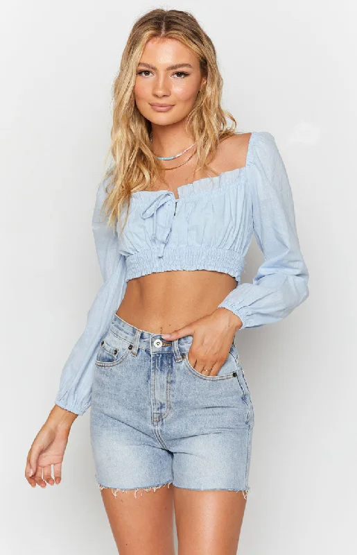 Sophia Crop Top Blue