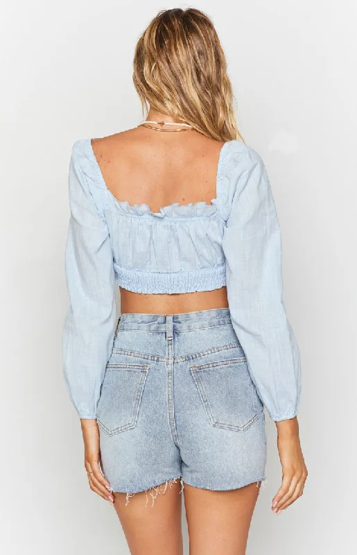 Sophia Crop Top Blue