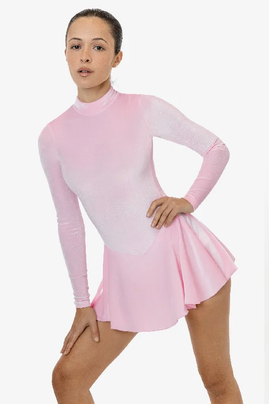 VVT410 - Velvet Long Sleeve Mockneck Skirted Leotard