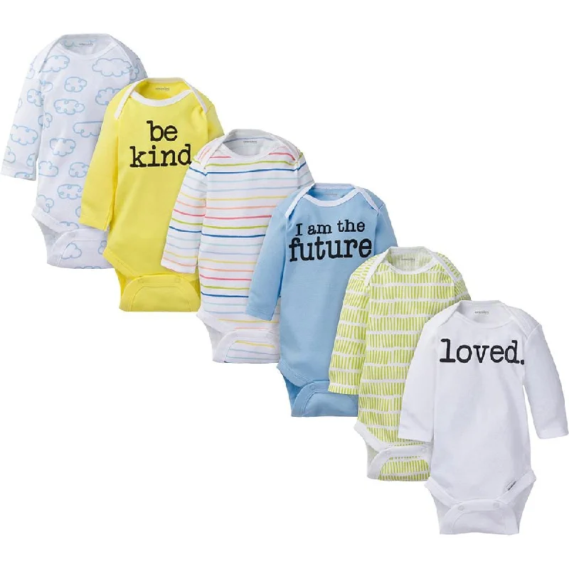 6-Pack Baby Neutral Long Sleeve Onesies® Brand Bodysuits