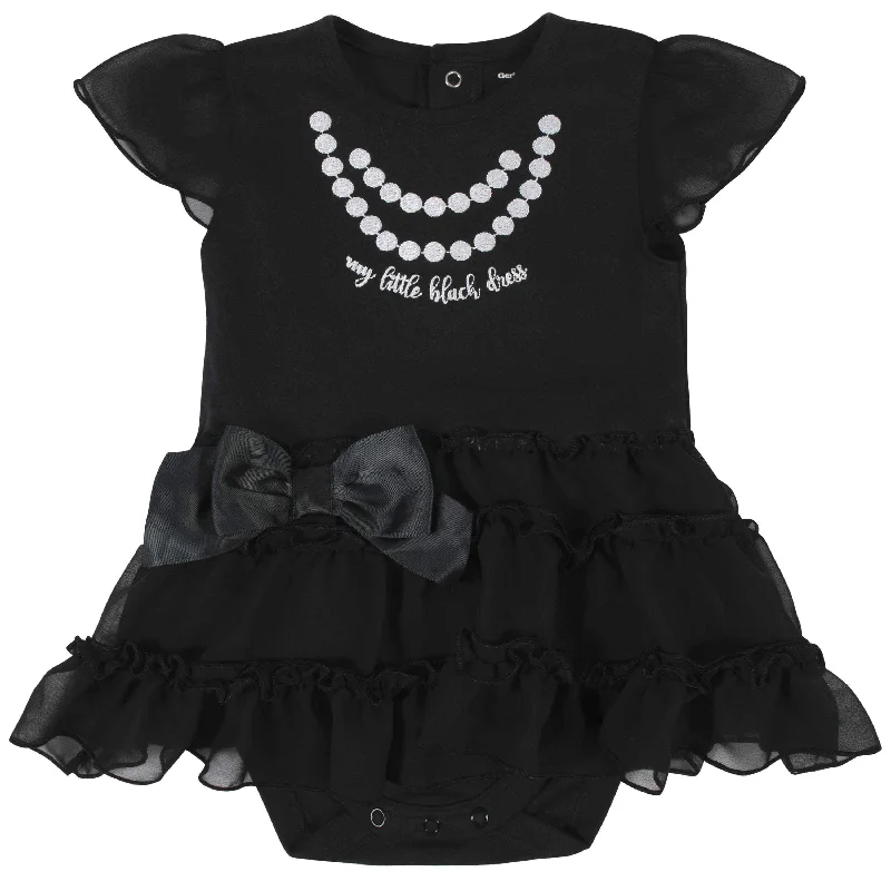 Black Dress Bodysuit with Tutu Skirt